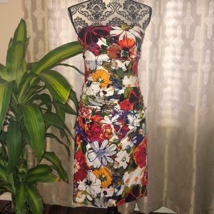 Beautiful lined floral strapless dress
